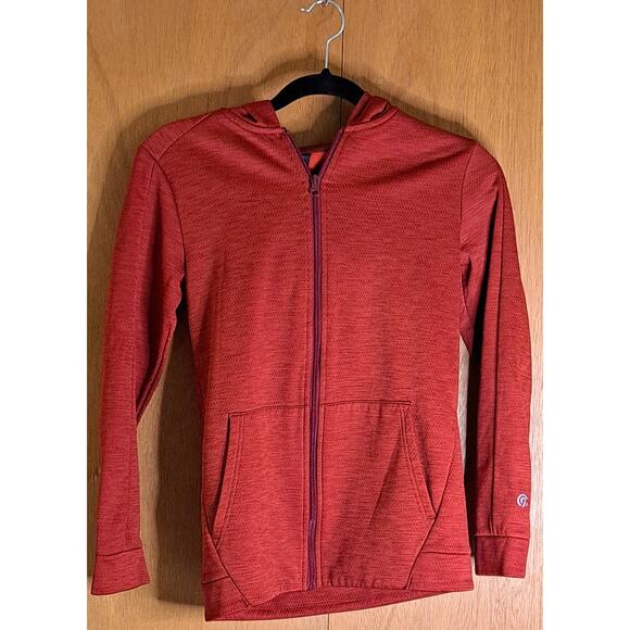 Boy's Champion Reddish Orange full zip Hoodie Size Large 12-14 - Picture 1 of 8